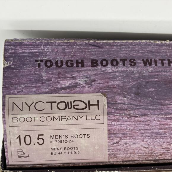 NYC Tough Boots Co Mens 10.5 Steel Toe Brown Leather Work Safety Waterproof NWT main image 4